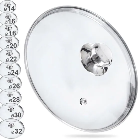 Deksel Glas 28 cm - Pannendeksel - Pandeksel - Potdeksel