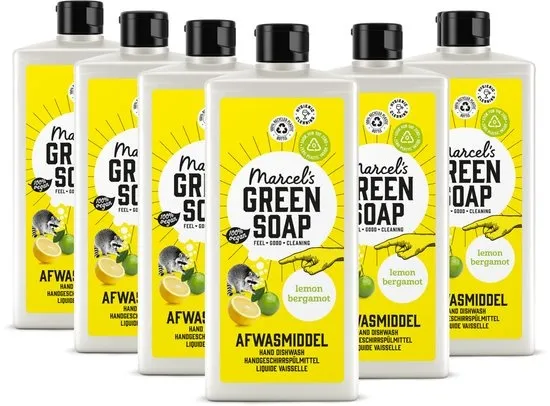 Marcel's Green Soap Afwasmiddel - Citroen & Bergamot - 6 x 500ml