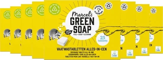 Marcel's Green Soap Vaatwastabletten - 8 x 25 stuks - 200 wasbeurten