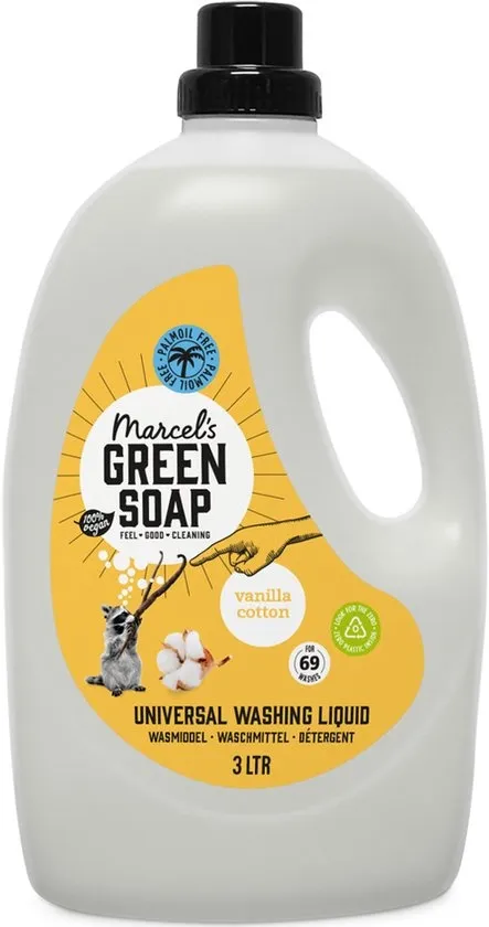 Marcel's Green Soap Universeel Wasmiddel - Grootverpakking - Vanille & Katoen - 3L - 69 wasbeurten