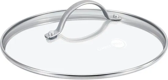 GreenPan universele glazen deksel 28cm - transparant - verhard glas - RVS