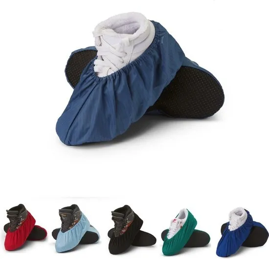 Scovvii Premium Overschoenen | Maat 37-42 | Antislip | Blauw met streepje | Wasbaar | Schoenovertrek | Schoenhoesjes