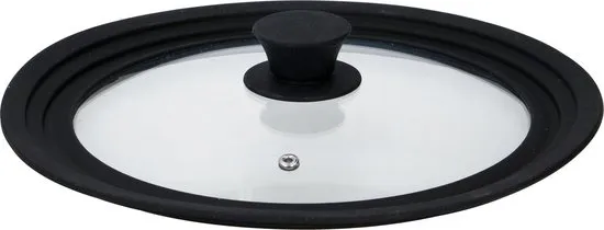 alpina Universeel Glazen Deksel - Pannendeksel met Siliconen Rand - Anti Spatdeksel voor Pannen - Glazen Deksel 24cm/26cm/28cm Vaatwasserbestendig