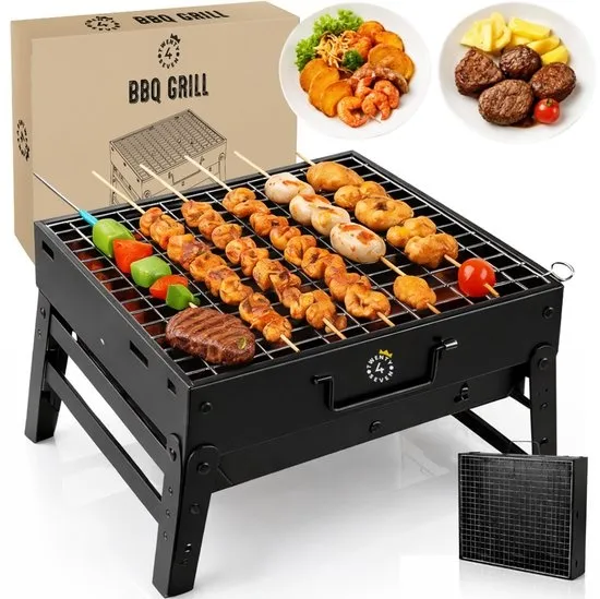 Twenty4seven® BBQ Grill - Tafel Barbecue & Houtskoolbarbecues - Mini Houtskool Smoker - Opvouwbaar & Ideaal voor Camping of Vakantie