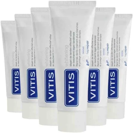 Vitis Tandpasta Whitening - 6 x 75 ml - Voordeelverpakking