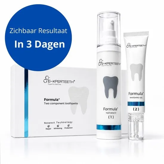 Experteeth® | Whitening + Remineralisatie & Tandvlees Onderhoud | Fluoride- & Peroxidevrij | Nano-Hydroxyapatiet | PAP+ Tandpasta | Goed Voor 3 Maanden Poetsen |