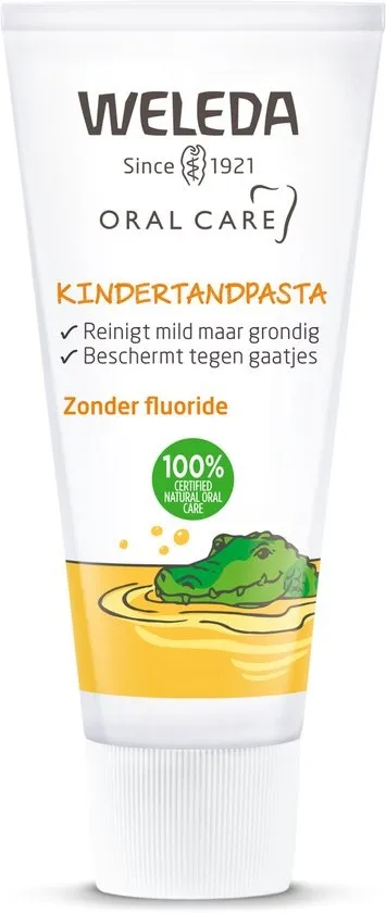 Weleda Kindertandpasta - Te Gebruiken Vanaf 0 Jaar - Reinigt Het Melkgebit Mild - Verwijdert Tandplak - Natuurlijke Bescherming Voor Sterke Tanden &amp; Helpt Tandvlees Gezond Te Houden - 100% Natuurlijke Ingrediënten - 50ml