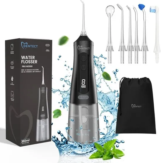 Waterflosser Dentect - Neusdouche - Monddouche - Tongschraper - Tongreiniger - Flosapparaat - 9 standen - Tandplak verwijderaar - Extra Opzetstukken - Tongreiniger - Beugel schoonmaken - Tandplak verwijderen - Tandsteenverwijderaar