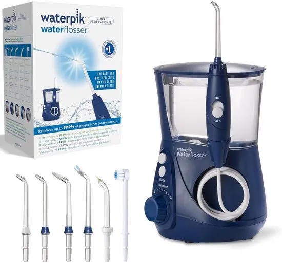 Waterpik Ultra Professional WP-663 – Waterflosser – Blauw – 10 Drukstanden – 7 Opzetstukken