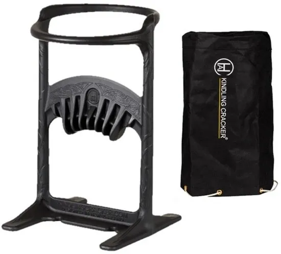 Kindling Cracker King XL Houtklover + Cover - Gietijzer - Zwart
