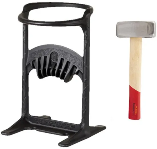Kindling Cracker King XL Houtklover + Moker - Gietijzer - Zwart