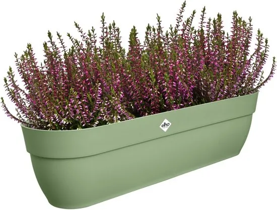 Elho Vibia Campana Easy Hanger XXL 70 - Plantenbak voor Balkon - Balkonbak - 100% Gerecycled Plastic - L69 x B26.8 x H23.7 cm - Pistachegroen