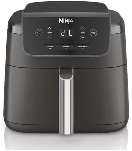 Ninja Airfryer 4,7 liter - Single drawer - Airfryen, Drogen en Opwarmen - Knapperig resultaat, minder vet, lager energieverbruik - AF110EU