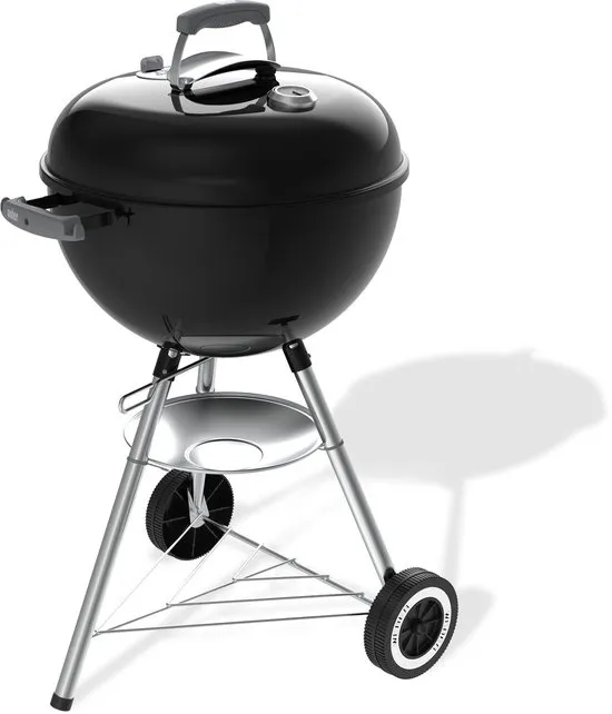 Weber Original Kettle - Ø 47 cm Grillrooster - Houtskoolbarbecue - Zwart - Asopvangschaal - 2 Duurzame, weerbestendige wielen - One-Touch Reinigingssysteem - Dekselthermometer - 2 Gereedschapshaken - Kras- en roestbestendig