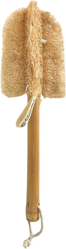 Elicious® - Loofah - Afwasborstel - Met Handvat - Bamboe - Handgemaakt - 100% Natuurlijk - Plantaardig - 100% Afbreekbaar - Natuurborstel - Afwasborstel - Plasticvrij - Duurzaam - Dierproefvrij - Vegan - Herbruikbaar