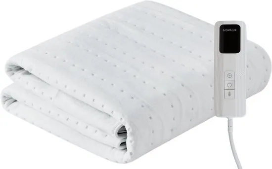 Comfeur Elektrische onderdeken 190x80 cm - Elektrisch deken - Warmte deken - 5 Timer-settings - 9 Warmtestanden - Hele Oppervlak Verwarmd - Incl. Matrasbanden