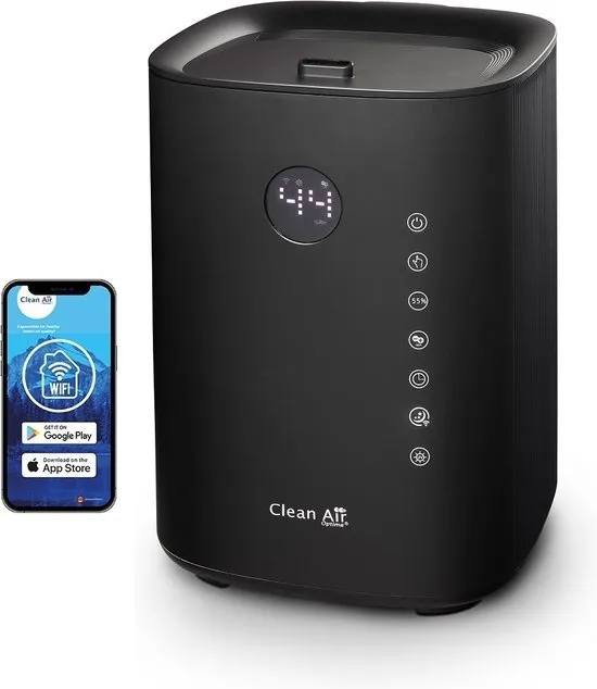 Clean Air Optima® CA-604B Smart Top Filling - 3in1: Luchtbevochtiger met Ionisator, UVC-lamp en Aromatherapie - Geschikt voor Woonkamer, Kantoor, Babykamer, Slaapkamer