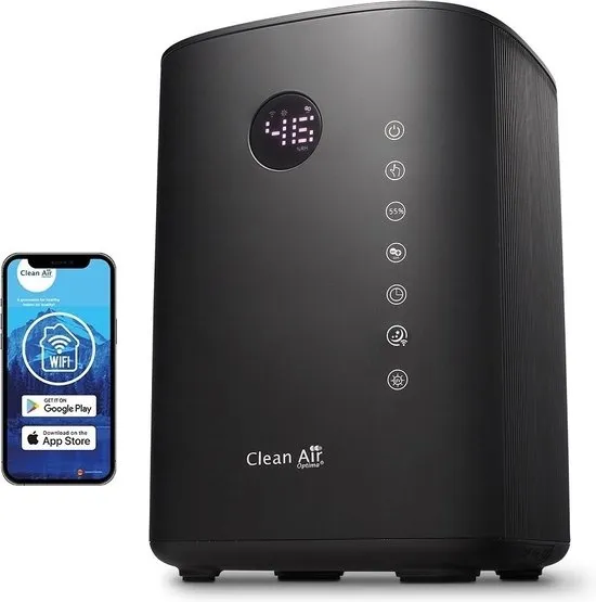 Clean Air Optima® CA-605B Smart Top Filling - 3in1: Luchtbevochtiger met Ionisator, UVC-lamp en Aromatherapie - Geschikt voor Woonkamer, Kantoor, Babykamer, Slaapkamer