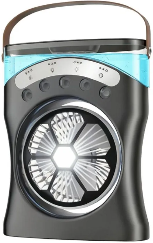 Nexxt Mistventilator met Led - Usb Oplaadbaar - Nevelventilator - Tafelventilator - Zwart