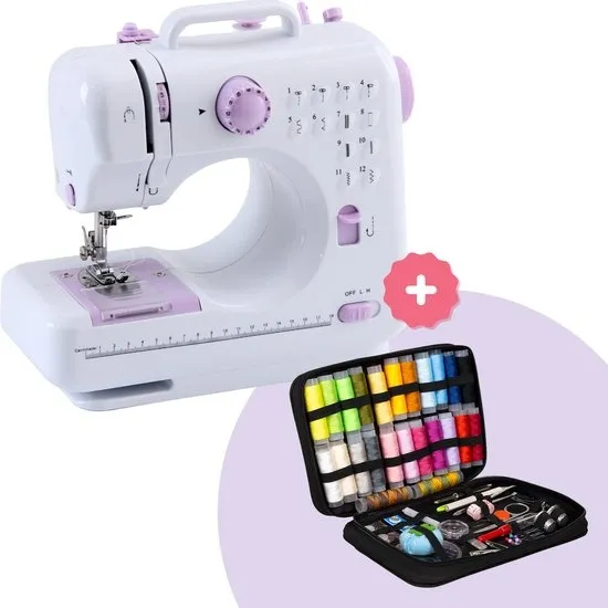 Crafts&Co Naaimachine Kinderen - Combideal met Naaiset - Hobby & Creatief - Kindernaaimachine - Wit