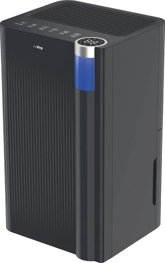 AirKing Luchtontvochtiger - 12L per dag - 2L Waterreservoir - Was-droog functie - Vochtvreter Slaapkamer, Badkamer en Woonkamer - Vochtopnemer voor in Huis - Dehumidifier - Zwart