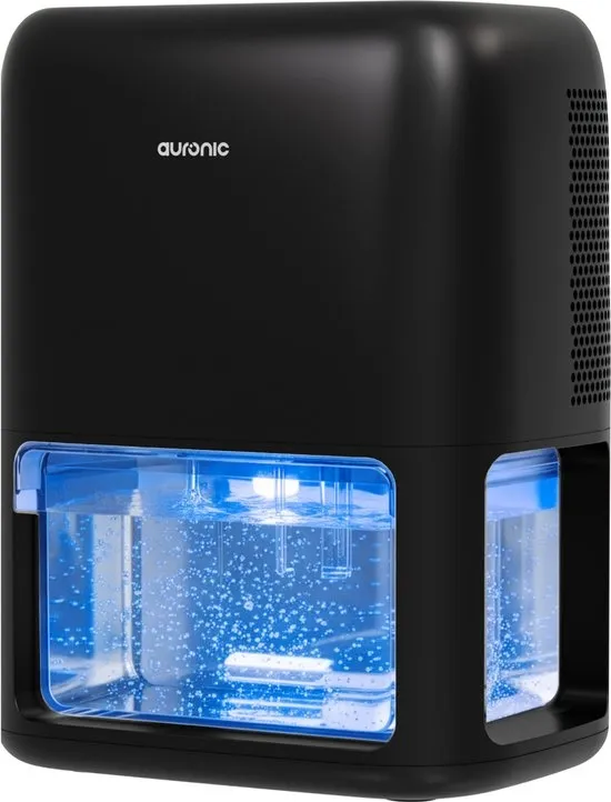 Auronic Luchtontvochtiger - Ontvochtigt 500ml Per Dag - 1,8L Waterreservoir - Woonkamer, Kantoor, Slaapkamer, Babykamer en Meer - Vochtopnemer voor in Huis - Dehumidifier - Zwart