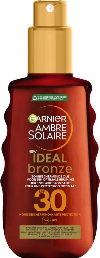 Garnier Ambre Solaire Ideal Bronze Zonneolie SPF 30 - Optimale bruining & Stralende Huid - 150ml