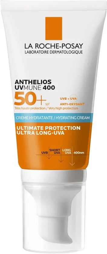 La Roche-Posay Anthelios UVMune 400 Hydraterende Zonnebrandcrème SPF50+ 50ml voor een gevoelige huid - gezicht