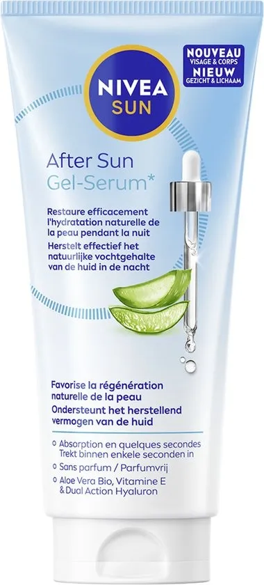 NIVEA SUN After Sun Gel-Serum - Verkoelt en verzacht - Met aloë vera, Hyaluronzuur & Vitamine E - 100ml