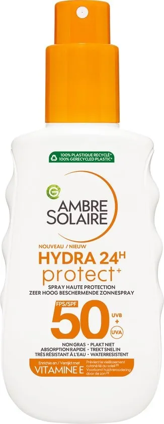 Garnier Ambre Solaire Hydra 24H Protect Zonnebrandspray SPF50 - Niet vet - Waterresistent - Vitamine E - Beschermt en hydrateert – 150ml