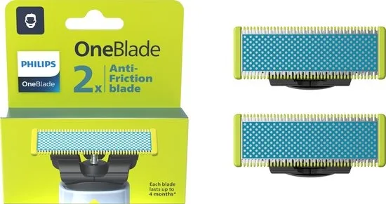 Philips OneBlade Anti-Frictie Blade - Vervangmesjes - Scheermesjes - 2 stuks -QP225/50