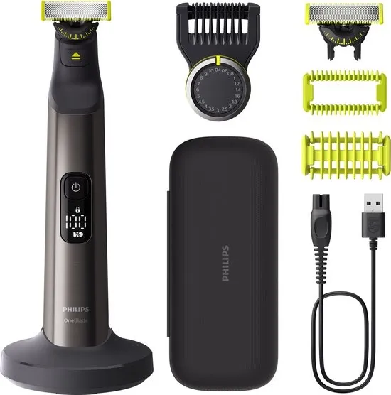 Philips OneBlade Pro 360 Face + Body – Zilver - Trimmer, scheerapparaat en styler in 1 - Inclusief luxe reisetui - QP6652/30