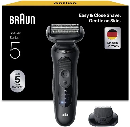 Braun Series 5 52-N1200S - Elektrisch Scheerapparaat voor mannen - Tot 50 min gebruikstijd - Precisie Trimmer Opzetstuk - 100% Waterdicht