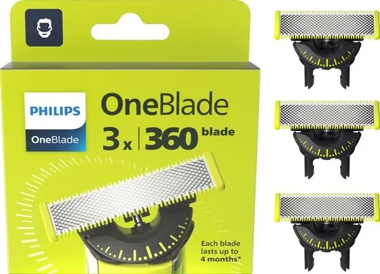 Philips OneBlade 360 Blade - Vervangmesjes - Scheermesjes - 3 stuks - QP430/50