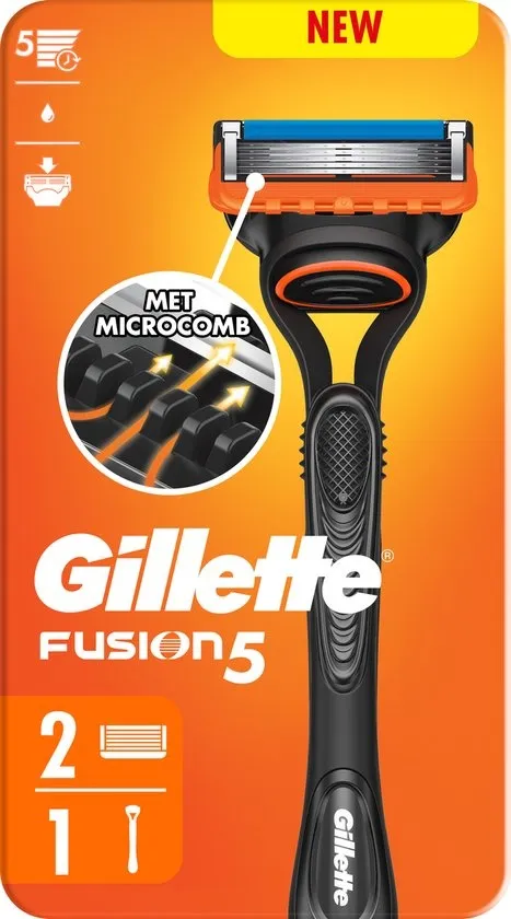 Gillette Fusion5 Scheermes voor Mannen - 1 Gillette Handvat + 2 Scheermesjes
