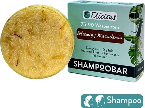 Elicious® - Shampoo Bar - Droog Haar - Natuurlijke Shampoo - SLS vrij - Plasticvrij - Vegan - Dierproefvrij