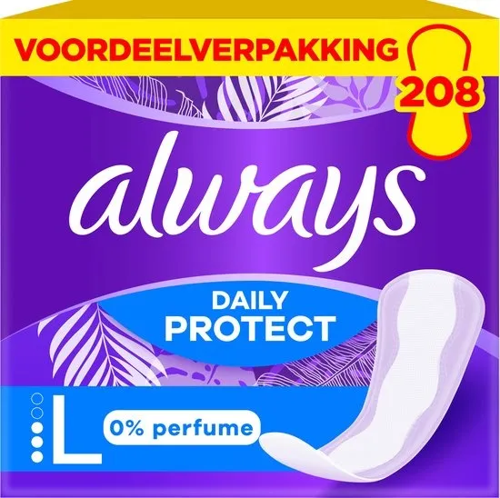 Always Daily Protect Inlegkruisjes Long - 0% Parfum - 8 x 26 Stuks