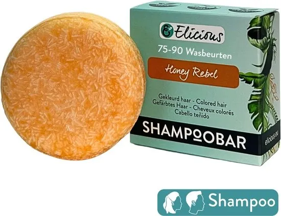 Elicious® - Shampoo Bar - Gekleurd Haar - Honey Rebel - Natuurlijke Shampoo - SLS vrij - Plasticvrij - Vegan - Dierproefvrij