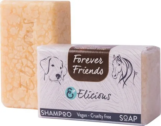 Elicious® - Dierenshampoo - Hondenshampoo - Dierenzeep - 100% Natuurlijk - Natuurlijke Shampoo - Handgemaakt - SLS Vrij - Plasticvrij - Alcoholvrij - Vegan - Dieproefvrij - Handgemaakte Zeep - Vachtverzorging - Hond - 200gr