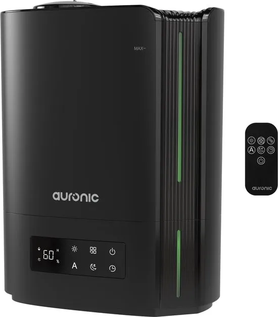 Auronic Luchtbevochtiger - 5 Liter - Geschikt voor Woonkamer, Kantoor, Slaapkamer, Babykamer en Meer - BPA-Vrij - Zwart