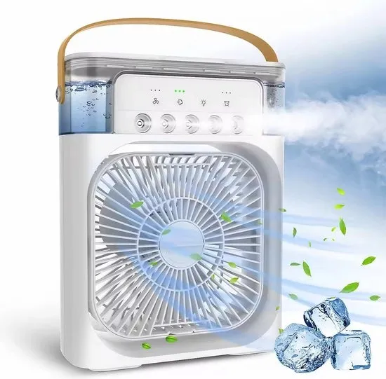 Mini Airco - Aircooler - Luchtkoeler - Airconditioning - Tafel Ventilator - Luchtbevochtiger - 600ml - Luchtverfrisser - Aroma Diffuser