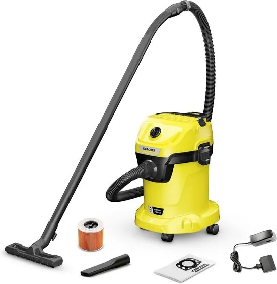 Kärcher WD 3-18 Battery Set V-17/20 Nat- en Droogzuiger - 18 V - Accu 18 V / 5,0 Ah en lader inbegrepen - 17 l - Patroonfilter