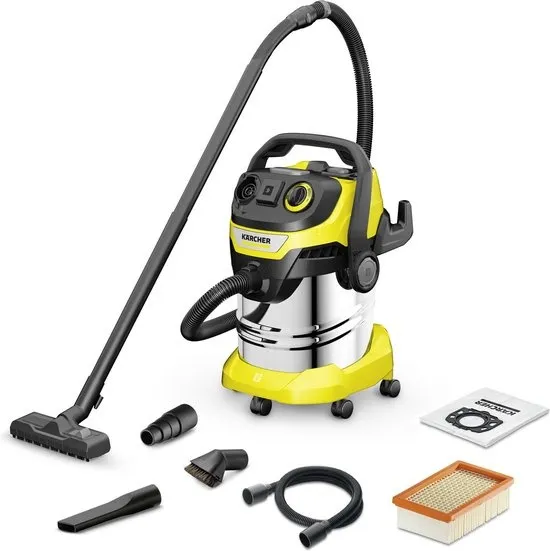 Kärcher WD 5 P S V-25/5/22 Workshop Nat-en Droogzuiger - 1100 W - 25 liter - Geïntegreerd stopcontact - RVS container - Speciale accessoires - Vlakfilter