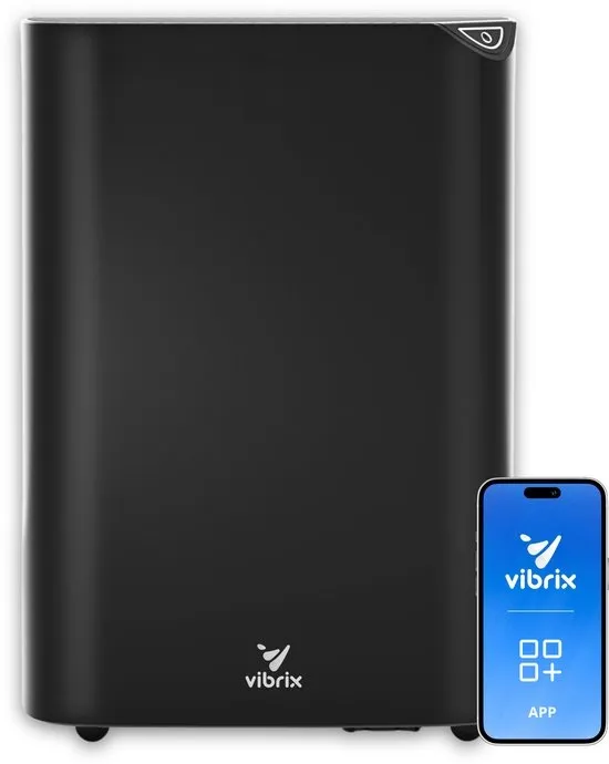 Vibrix DryFlow20 Pro Luchtontvochtiger & Luchtreiniger – 20L per dag – Bediening via App – Ionisator & UV-licht – Wasdroogfunctie – Energiezuinig – Voor Badkamer, Kelder en Zolder – Dehumidifier