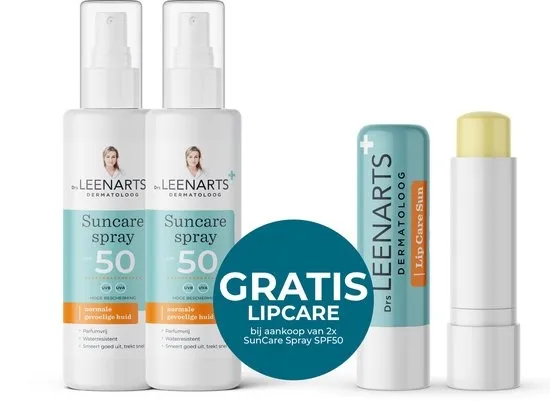 Drs Leenarts Zonnebrand pakket - Suncare Spray SPF50 x2 - Lipbalm SPF25