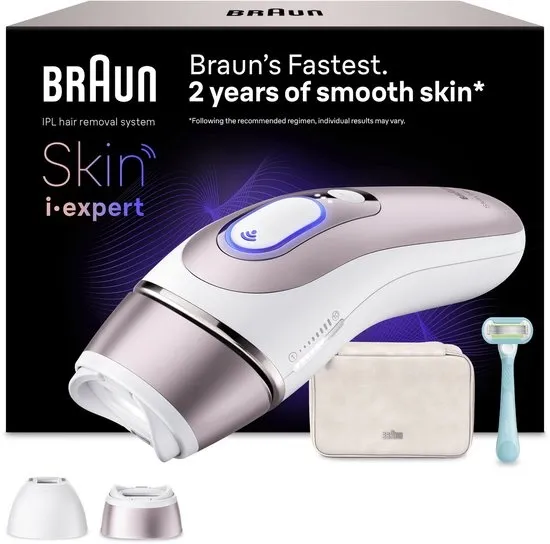 Braun IPL Smart Skin i·expert - IPL ontharingsapparaat - PL7211 - Ontharing Voor Thuis - Met Gratis App - 2 Slimme Koppen
