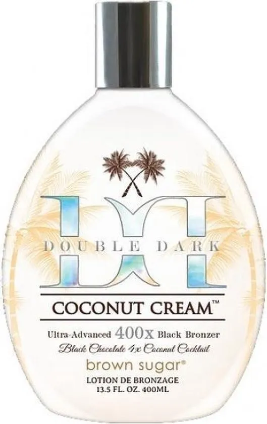 BROWN SUGAR Double Dark Coconut Cream Zonnebankcreme 400X Bronzer - DHA Nabruiner - Zonnebankcreme met bronzer - Zonnebankcremes - Zonnebank creme