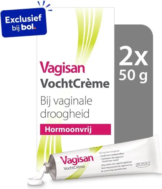Vagisan VochtCrème 2x 50g | Bij Vaginale Droogheid | Hormoonvrij