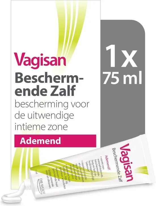 Vagisan Beschermende Zalf 1X 75ml | Ademende Bescherming voor de Uitwendige Intieme Zone | Dagelijkse Vaginale Gezondheid en Intieme Hygiëne