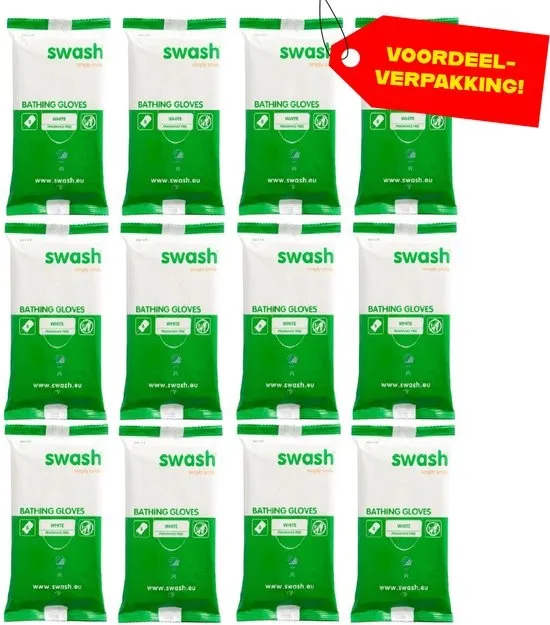Swash Washandjes - Parfumvrij - 12x 8-pack voordeelverpakking